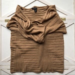 Sleeveless Ribbed Sweater With Infinity Scarf